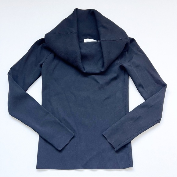 Tuckernuck Hyacinth House Adrianna top black knit off the shoulder blouse shirt - Picture 2 of 5